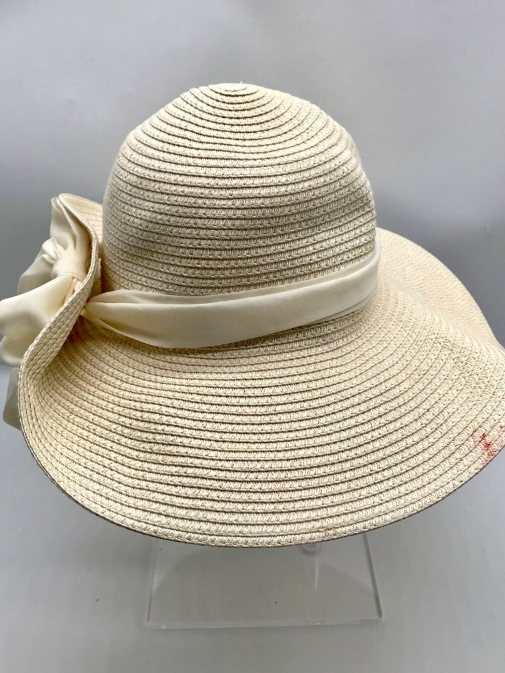 Giani Bernini Ivory And Tan Adjustable Sun Hat With Ribbon - Picture 5 of 11